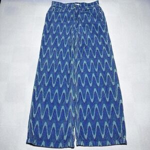 BDG High Rise Wide Leg Corduroy Pants Womens 28 Wavy Pattern Aqua Blue Purple